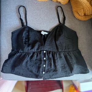 American Eagle Outfitters Black Cropped Cami